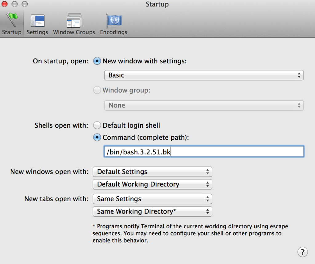 Terminal Preferences